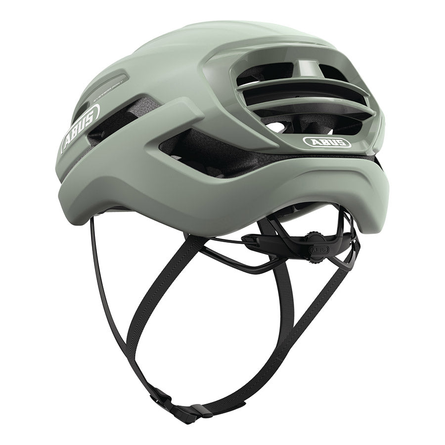 Abus Taipan road helmet in blue with size 57-61cm, aerodynamic design and adjustable strap for cycling safety and comfort.