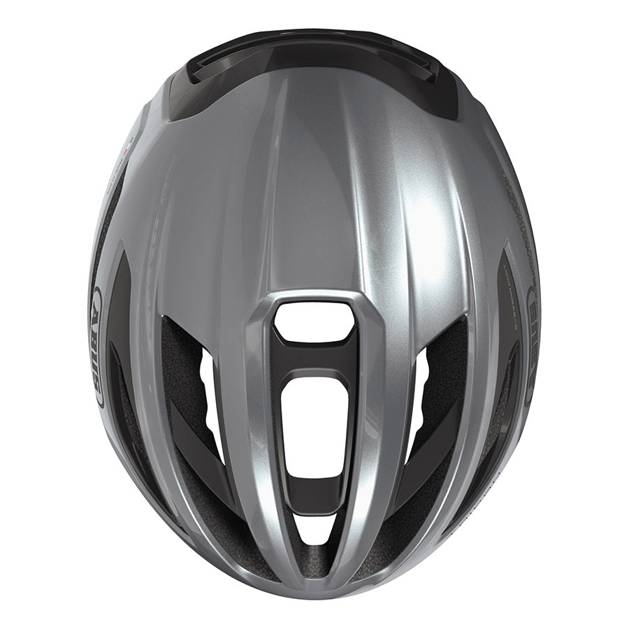 Abus Taipan road helmet in Como Blue, size 57-61cm, with aerodynamic design and adjustable straps.