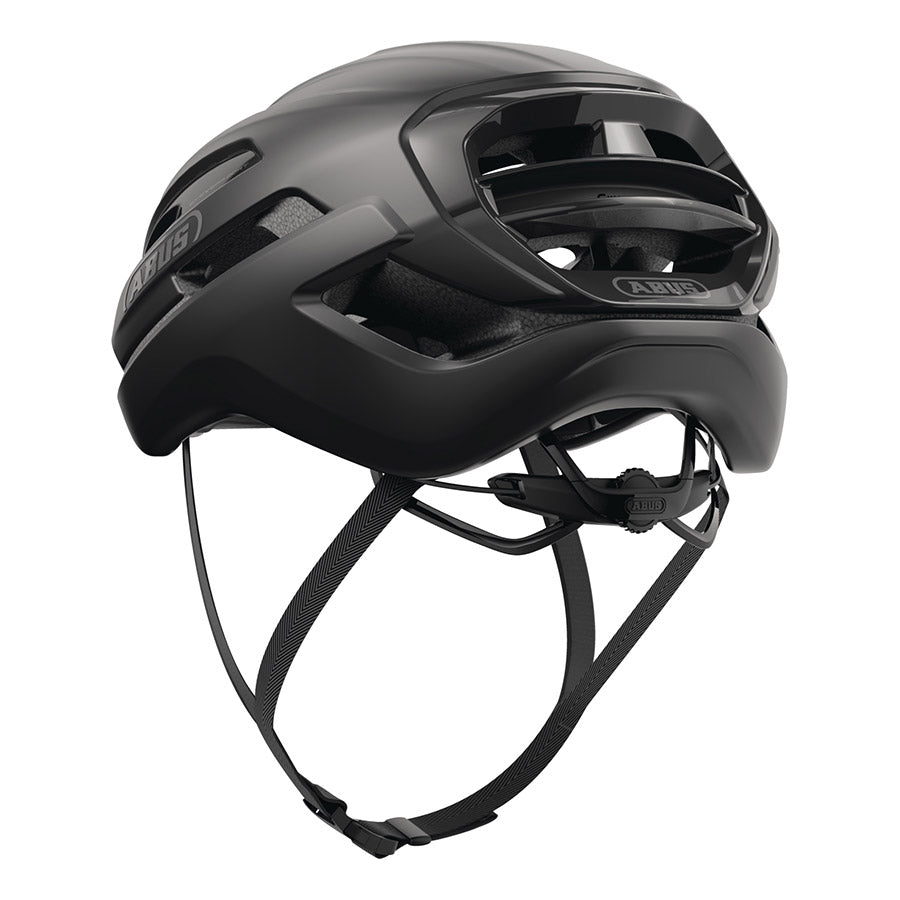 Abus Taipan road helmet in blue, size 57-61cm, with aerodynamic design and adjustable straps for cycling safety.
