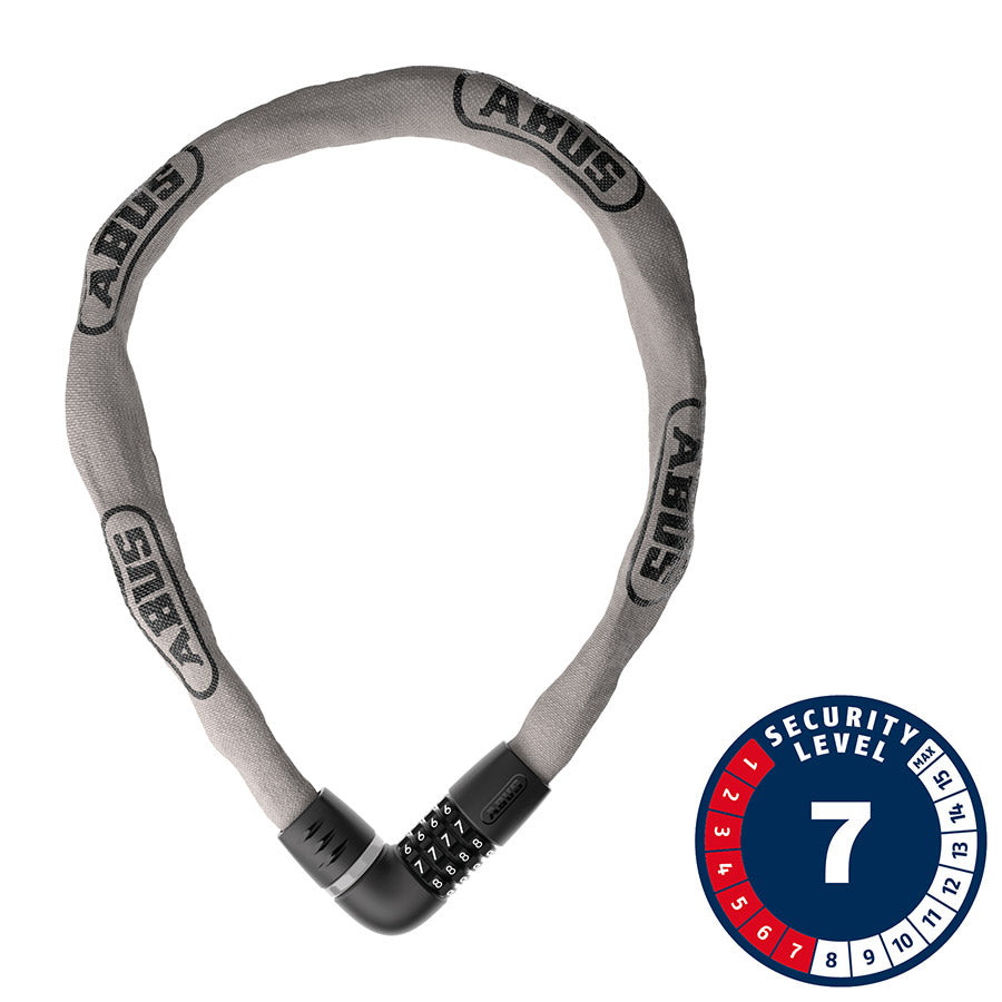 Abus Tresor 6807C chain lock in black, 85cm long, with secure locking mechanism and durable chain for bike security.