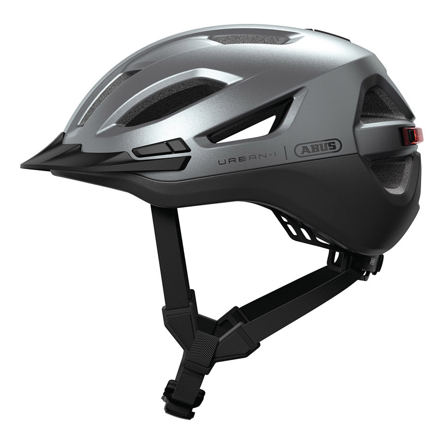 Abus Urban-I 4.0 ACE recreational and commuter helmet in graphite silver, size L (57-61cm) with ventilation and safety features.
