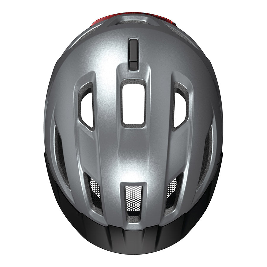 Abus Urban-I 4.0 ACE recreational and commuter helmet in graphite silver with adjustable fit, designed for urban cycling safety.