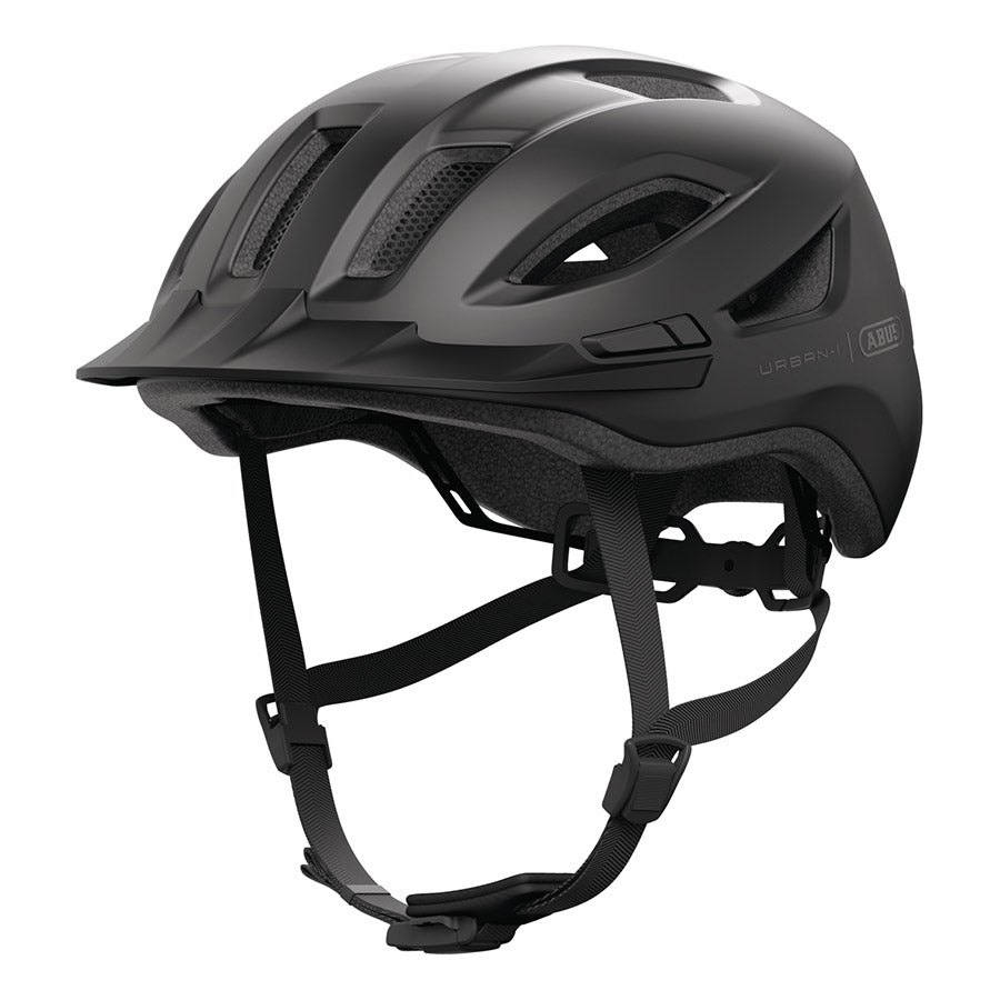 Abus Urban-I 4.0 LR recreational and commuter helmet in signal silver, size 57-61cm, with ventilation and sleek design.