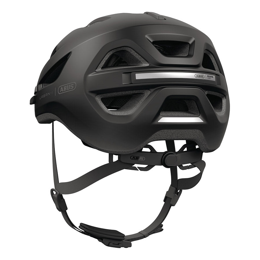 Abus Urban-I 4.0 LR recreational and commuter helmet in signal silver, size 57-61cm, with vented design and adjustable straps.