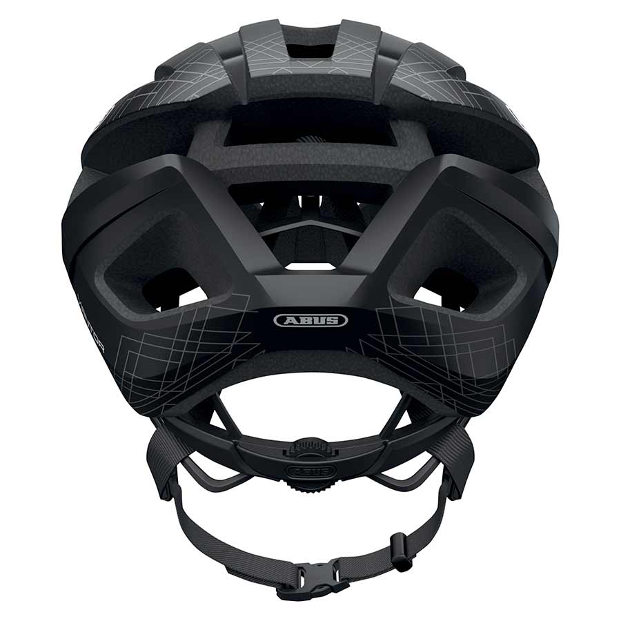 Abus Viantor road helmet in velvet black with a sleek design, size S (51-55cm), featuring adjustable straps and ventilation.