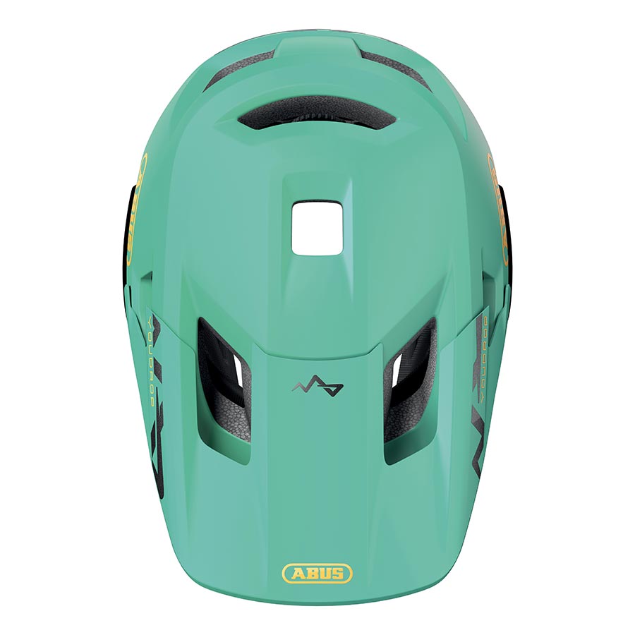 Abus YouDrop FF youth mountain helmet in velvet black with adjustable straps and ventilation for kids' outdoor biking.