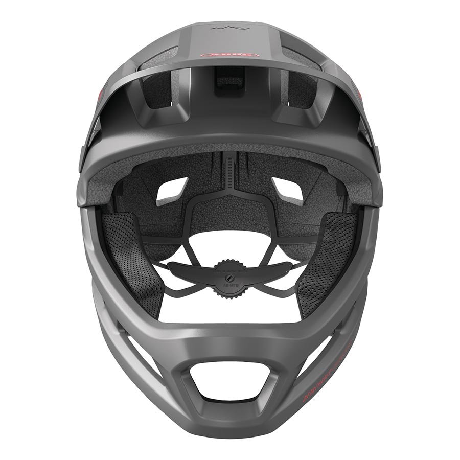 Abus YouDrop FF youth mountain helmet in velvet black with adjustable straps and ventilation for safe outdoor biking.
