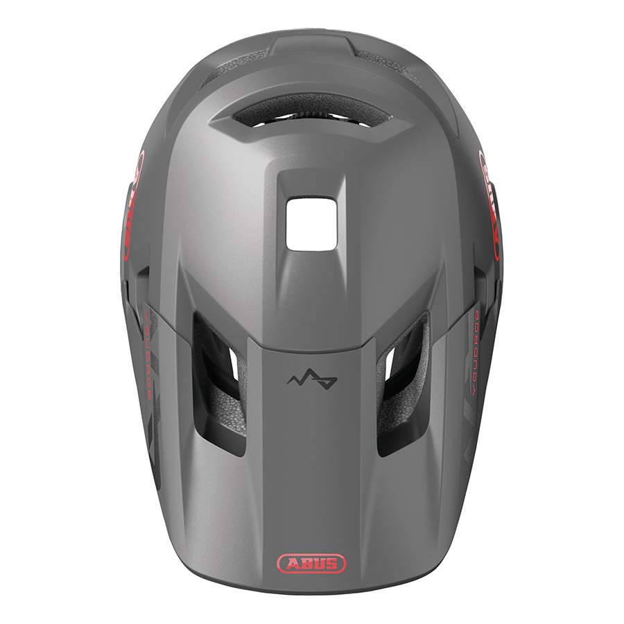 Abus YouDrop FF youth mountain helmet in velvet black with adjustable straps and ventilation for kids' outdoor biking.