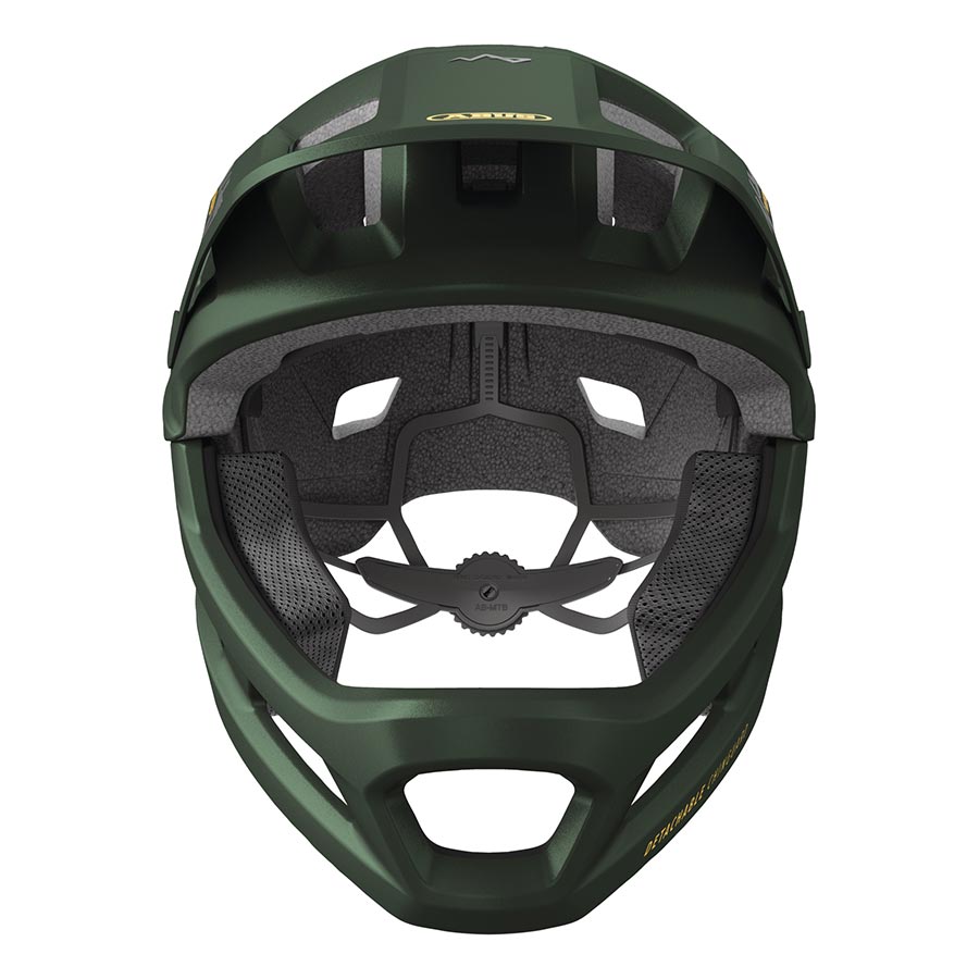 Abus YouDrop FF youth mountain helmet in velvet black with adjustable straps and ventilation for safe outdoor biking.