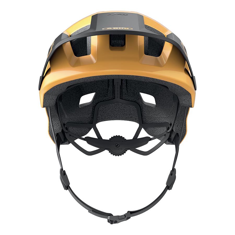 Abus YouDrop youth mountain helmet in velvet black with adjustable straps and ventilation for safe mountain biking.