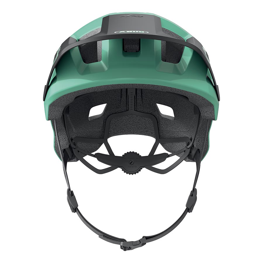 Abus YouDrop youth mountain helmet in velvet black with adjustable straps and ventilation for young mountain bikers.