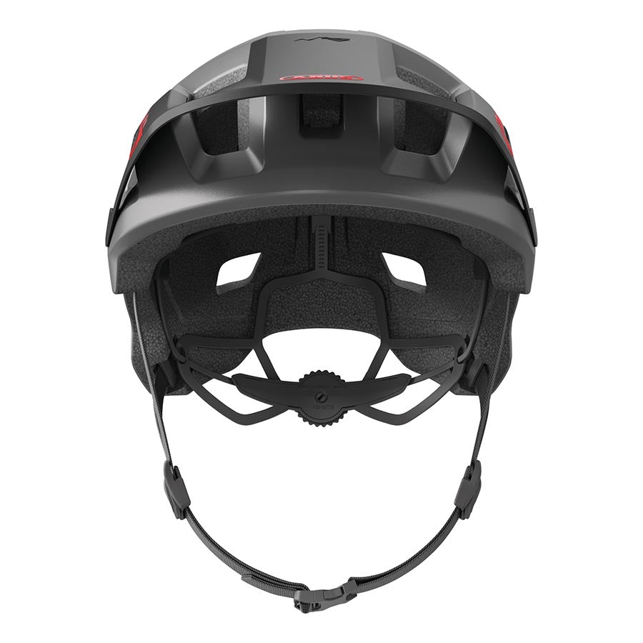 Abus YouDrop youth mountain helmet in velvet black with adjustable straps and safety vents for kids' outdoor biking.