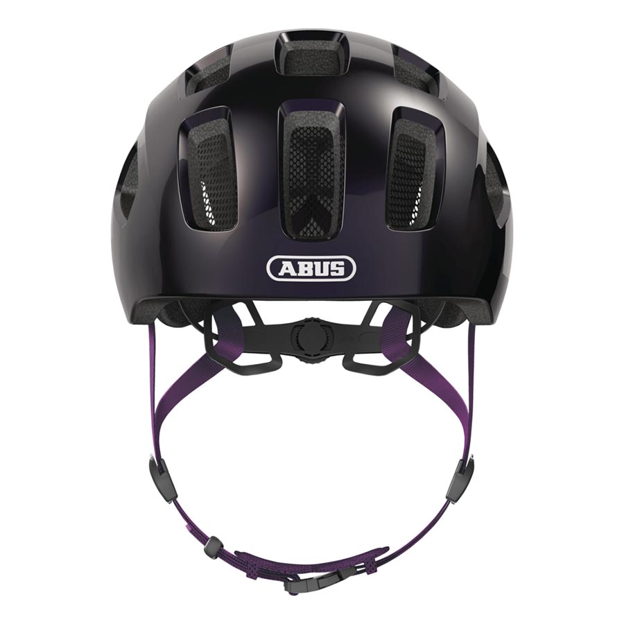 Abus Youn-I 2.0 youth helmet in velvet black, with adjustable straps and ventilation for safe, comfortable riding.