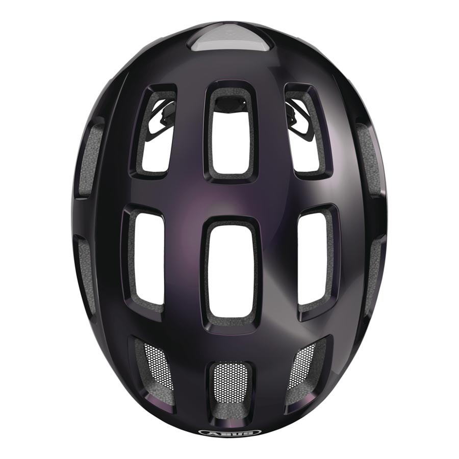Abus Youn-I 2.0 youth helmet in velvet black with adjustable straps and ventilation for kids’ safe riding.