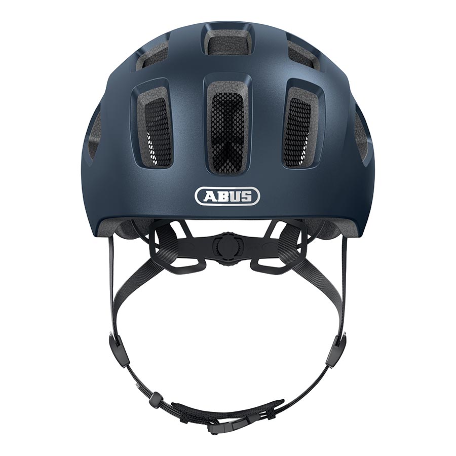 Abus Youn-I 2.0 youth helmet in velvet black with adjustable straps and ventilation for young riders.