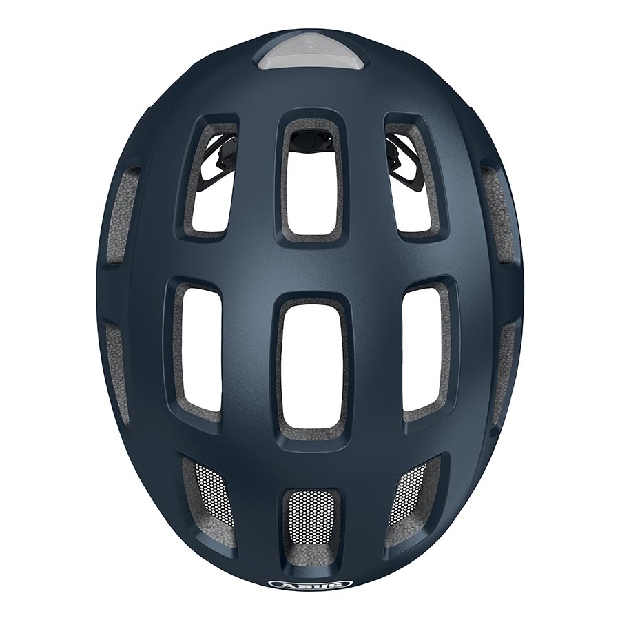 Abus Youn-I 2.0 youth helmet in velvet black, lightweight helmet with adjustable straps for children’s safety and comfort.