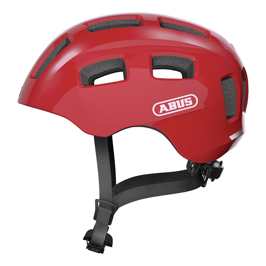 Abus Youn-I 2.0 youth helmet in velvet black, with adjustable straps and ventilation for safe riding.