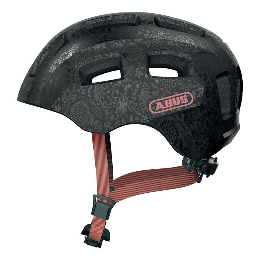 Abus Youn-I 2.0 youth helmet in velvet black with adjustable straps and ventilation for kids' safety and comfort.