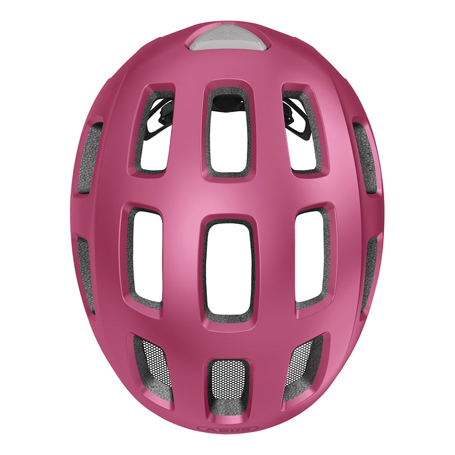 Abus Youn-I 2.0 youth helmet in velvet black, featuring adjustable straps and ventilation for kids' safety and comfort.