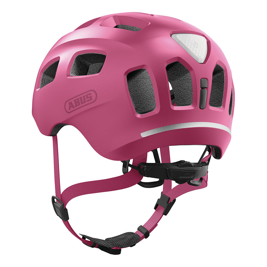 Abus Youn-I 2.0 youth helmet in velvet black with adjustable straps and ventilation for kids' safety and comfort.