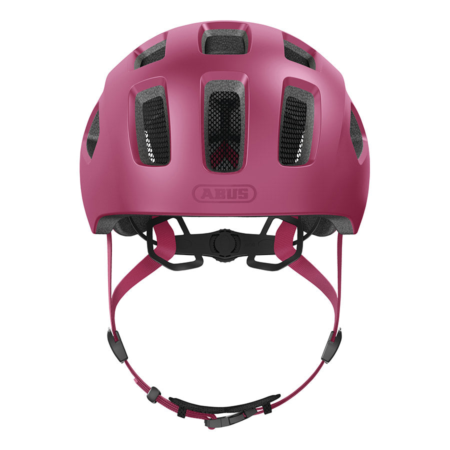 Abus Youn-I 2.0 youth helmet in velvet black with adjustable straps and ventilation for kids' safety.