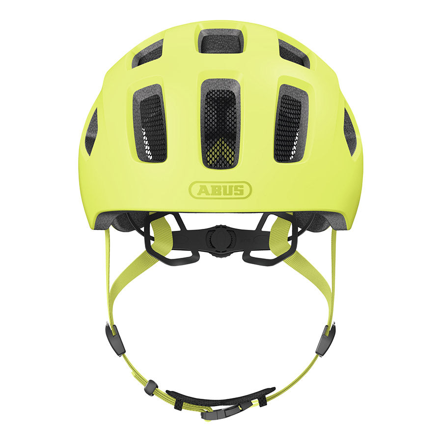 Abus Youn-I 2.0 youth helmet in velvet black, with adjustable straps and ventilation, designed for children’s safety.