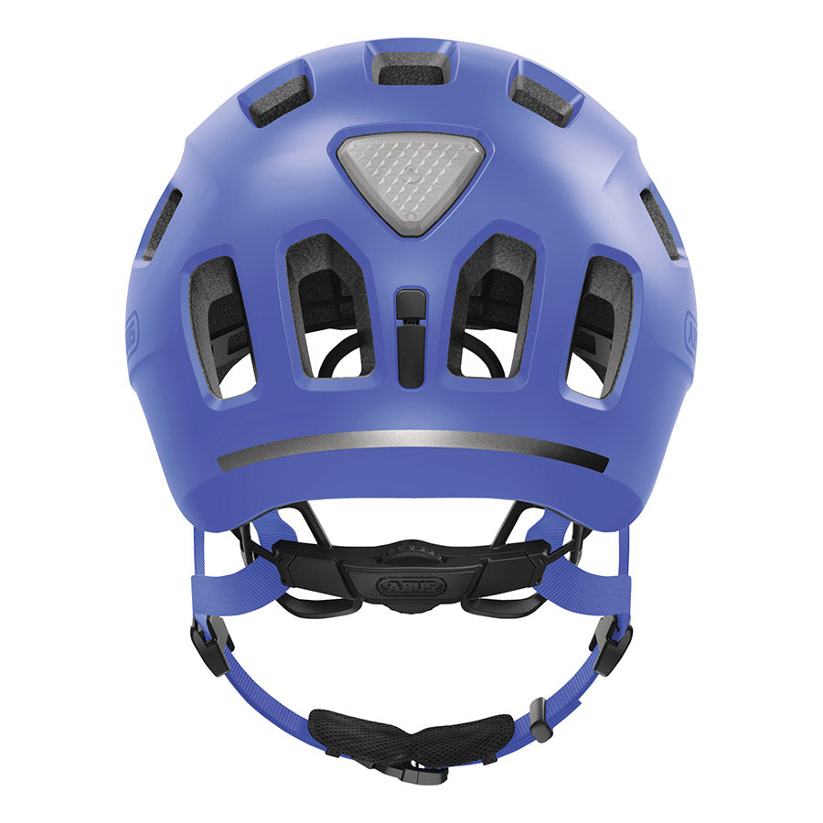 Abus Youn-I 2.0 youth helmet in velvet black, featuring a sleek design and adjustable straps for kids' safety.