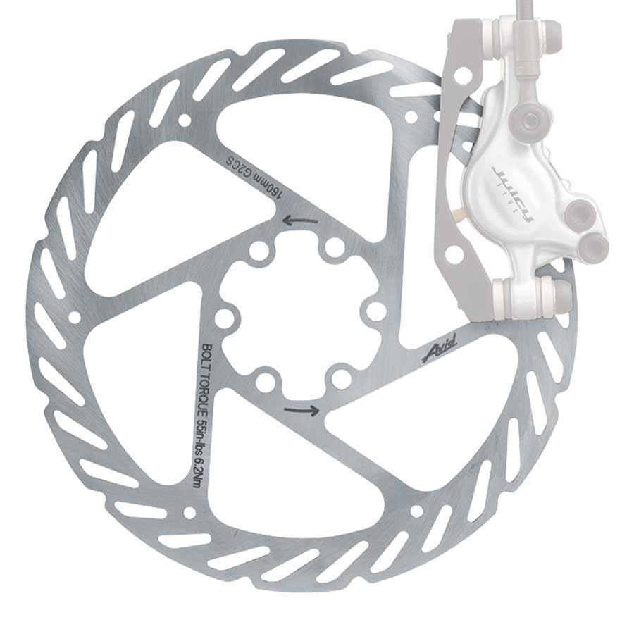 Avid G2 Clean Sweep disc rotor and related bike parts in silver, 140mm size, designed for mountain bike braking systems.