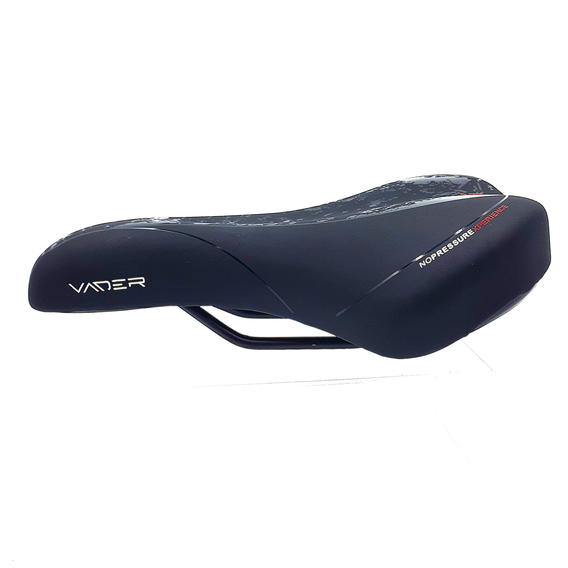 Babac Vader Comfort Saddle showing a 275mm by 165mm bicycle saddle with padded design and ergonomic shape.