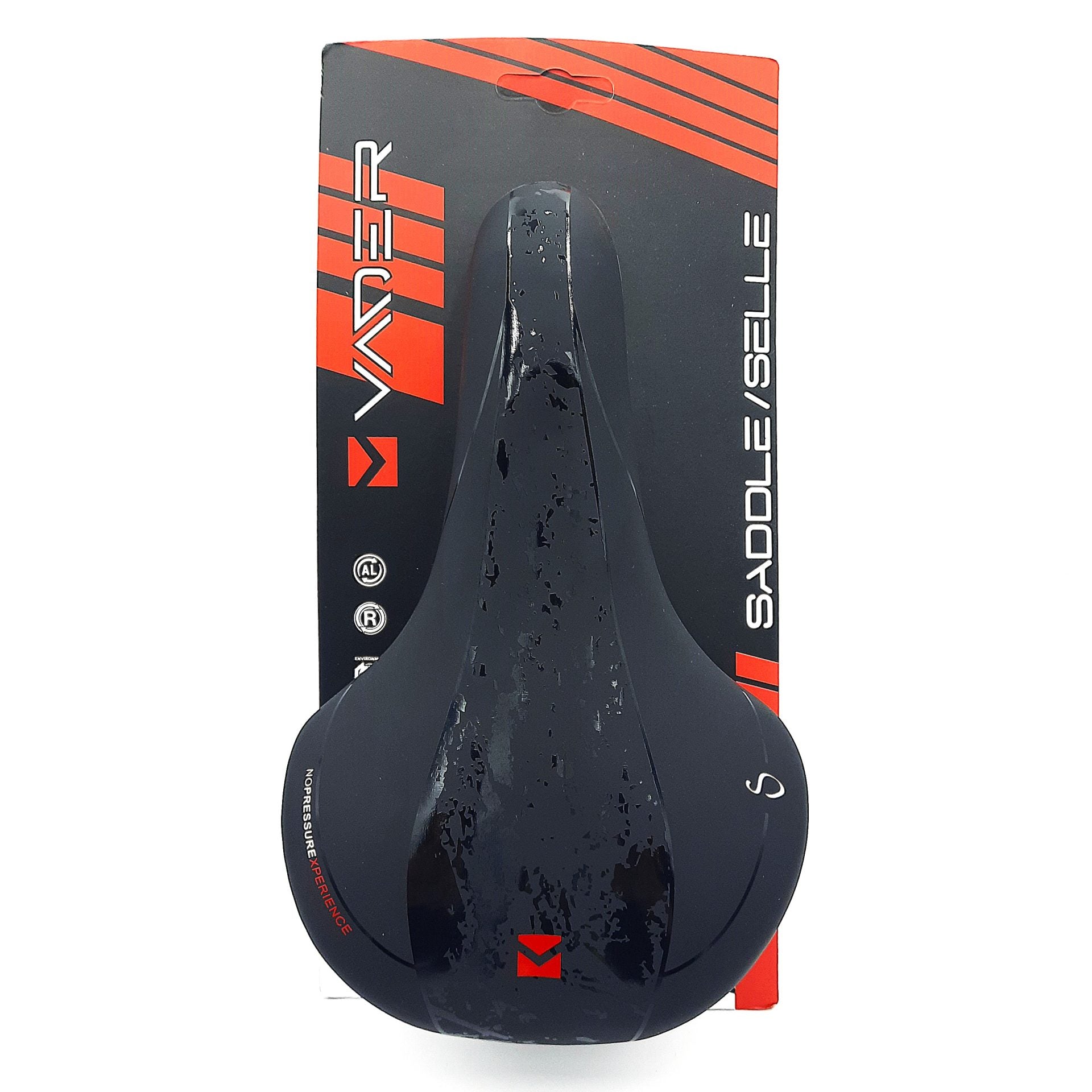 Babac Vader Comfort Saddle showing a 275mm by 165mm ergonomic bicycle saddle with padded surface for comfort.