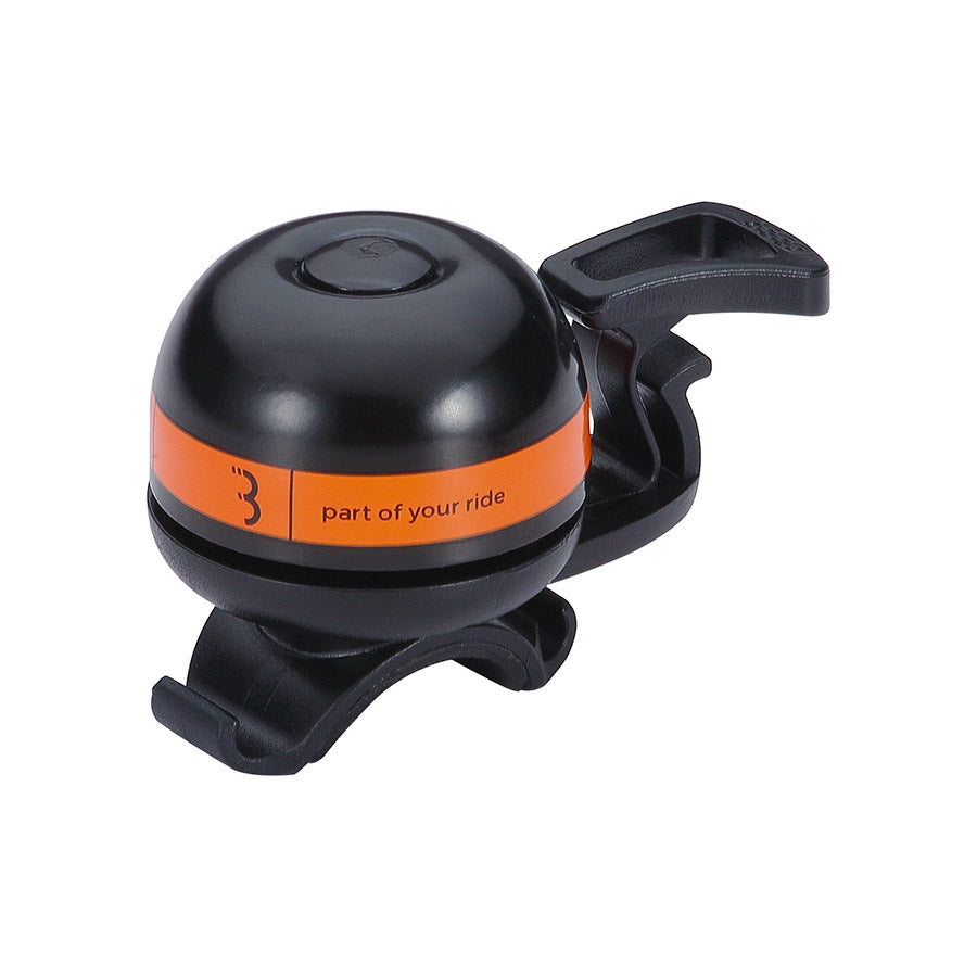 BBB Cycling EasyFit Deluxe bells and horns in grey, featuring a compact design and clear sound for bicycle safety.