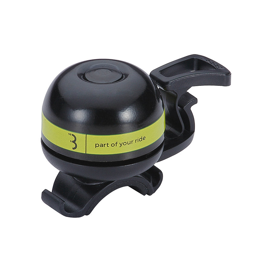 BBB Cycling BBB-14 EasyFit Deluxe bells and horns in grey, featuring a compact design and easy mounting for bicycles.