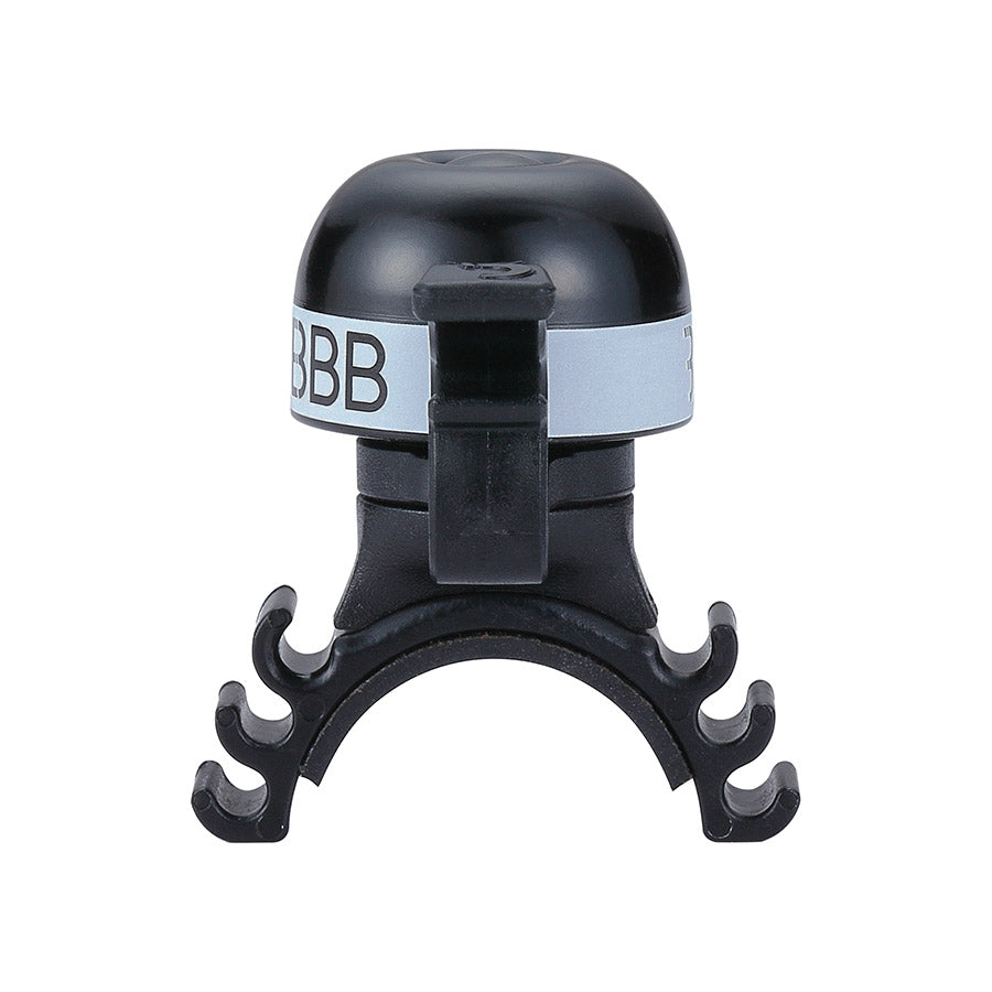 BBB Cycling MiniFit bells and horns in black and white, compact and lightweight bicycle bell with a sleek design.
