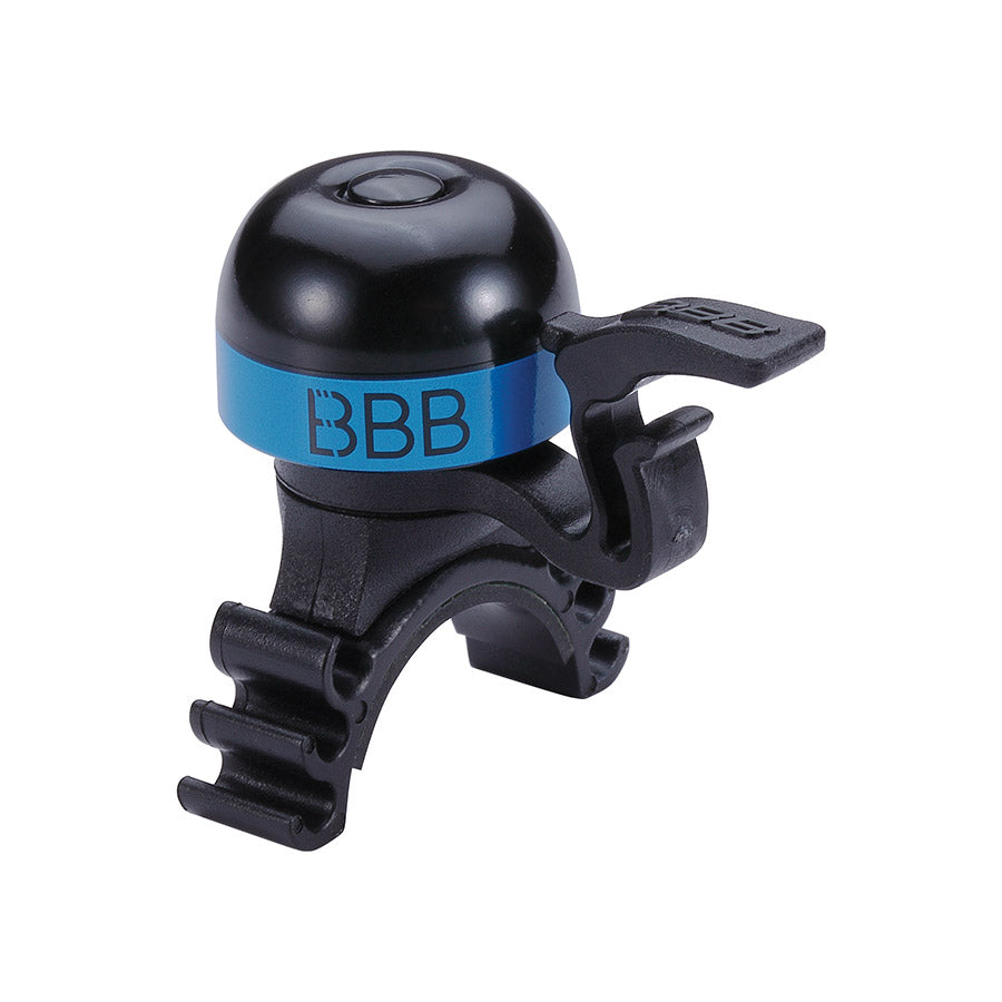 Black and white BBB-16 MiniFit bell and horn from BBB Cycling, compact bike accessory with a sleek design.