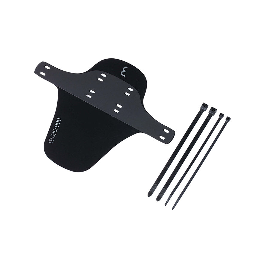 BBB Cycling BFD-31 FlexFender front fenders, black universal bike mudguards designed for front wheel protection.