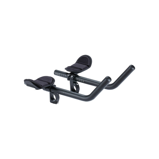 BBB Cycling BHB-60 AeroMAX triathlon handlebars in black, lightweight aluminum with aerodynamic design for cycling performance.