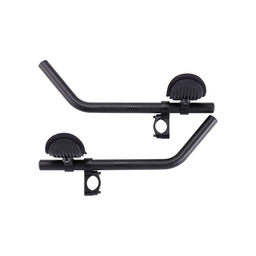 Black aluminum BBB Cycling BHB-60 AeroMAX Aero TT Triathlon handlebars with integrated extensions and ergonomic design.
