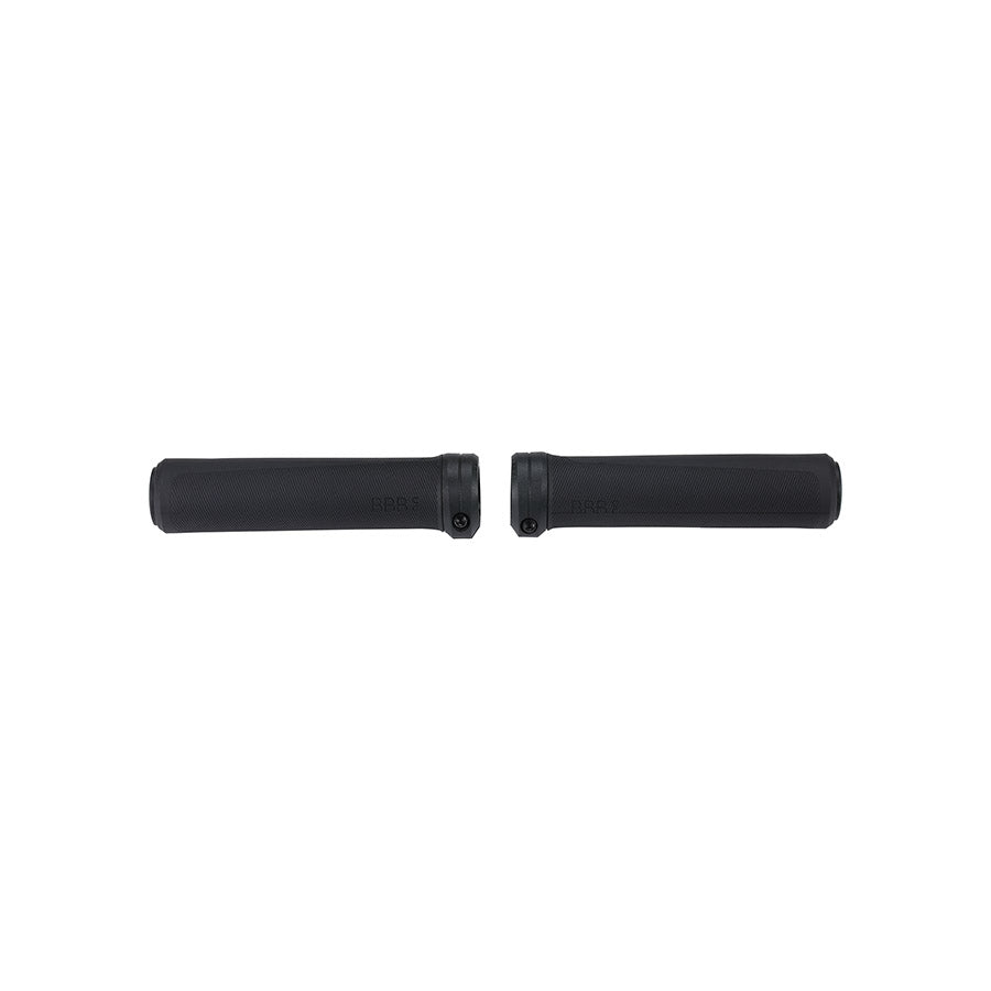 Black BBB Cycling BHG-115 SteadyActive grips with textured surface and 136mm length for enhanced grip on bicycle handlebars.