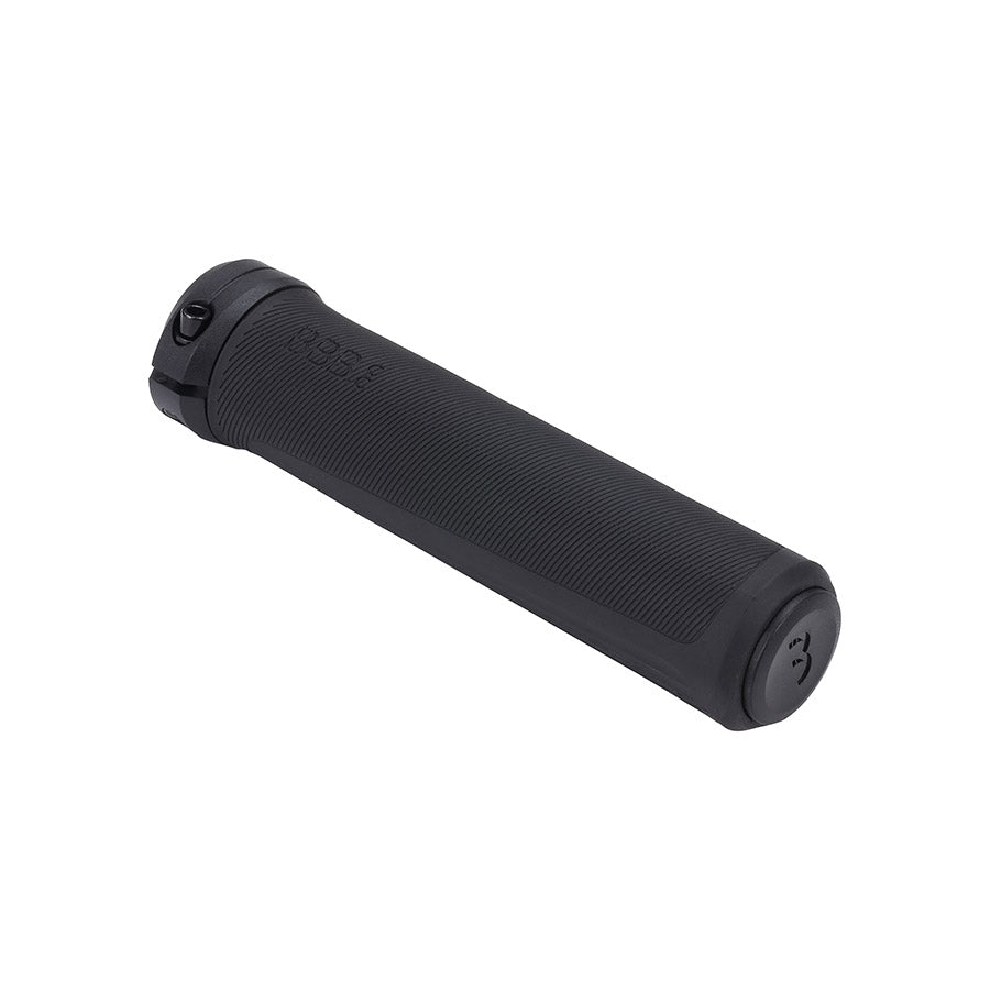 Black BBB Cycling BHG-115 SteadyActive grips with textured surface for improved grip, measuring 136mm in length.