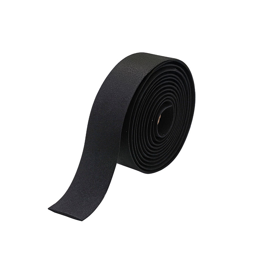 Black BBB Cycling BHT-01 RaceRibbon handlebar tape, 2.5mm thick, with textured surface for grip and comfort on bike handlebars.