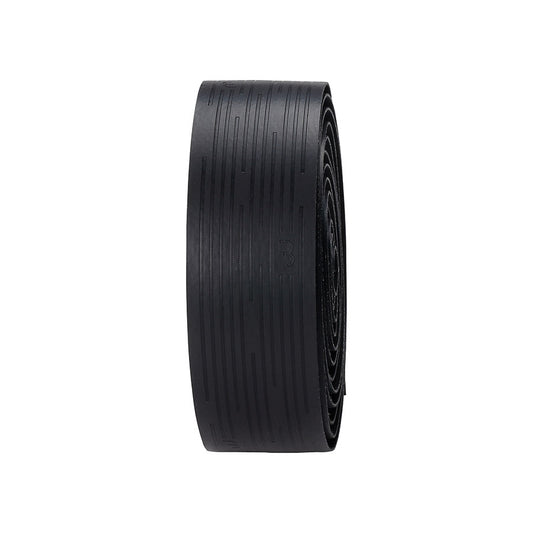 Black BBB Cycling BHT-19 NanoRibbon handlebar tape, 2.5mm thick, with textured surface for grip and comfort.