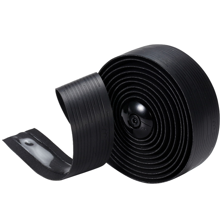 BBB Cycling BHT-19 NanoRibbon handlebar tape in black, 2.5mm thick, with a textured surface for grip and comfort.