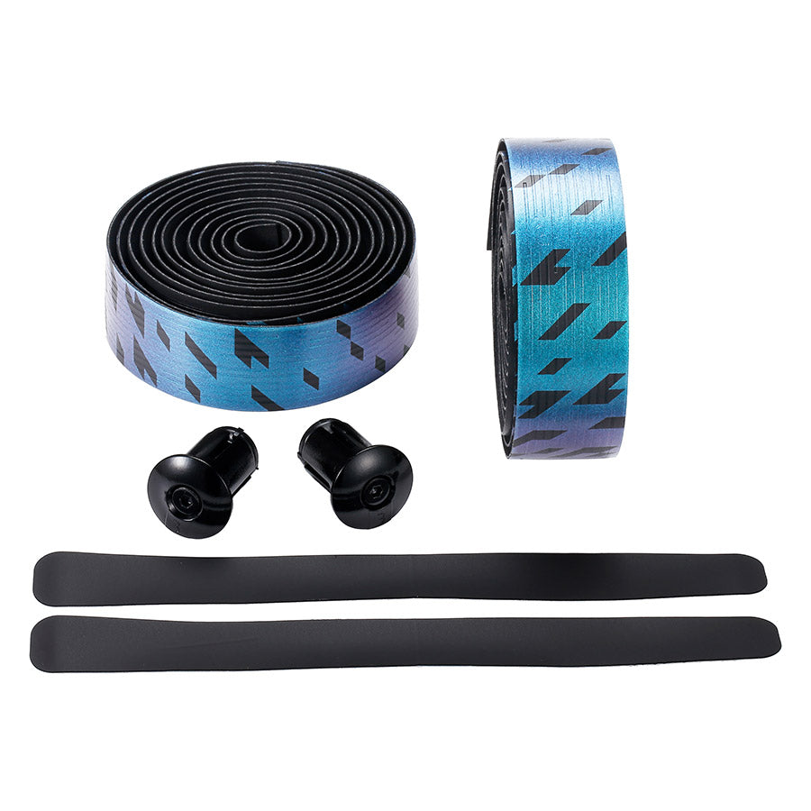 Black BBB Cycling BHT-19 NanoRibbon handlebar tape, 2.5mm thick, showing textured surface for grip and comfort on bicycle handlebars.