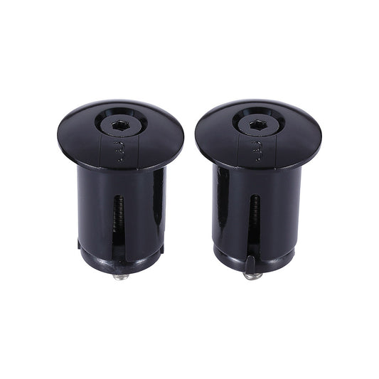 Pair of black BBB Cycling BHT-96 ScrewOn Bar End Plugs for bike handlebars, featuring secure screw-on design.