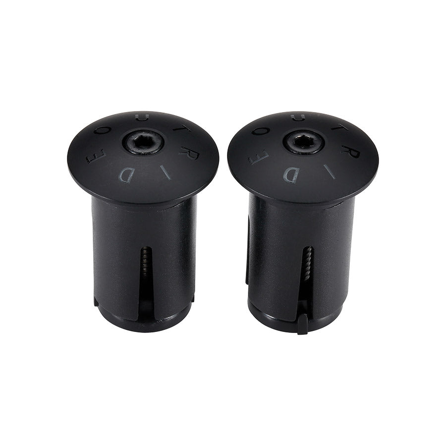 Black aluminum BBB Cycling BHT-97 Screw-On Bar End Plugs for bike handlebars, pair of durable cycling accessories.