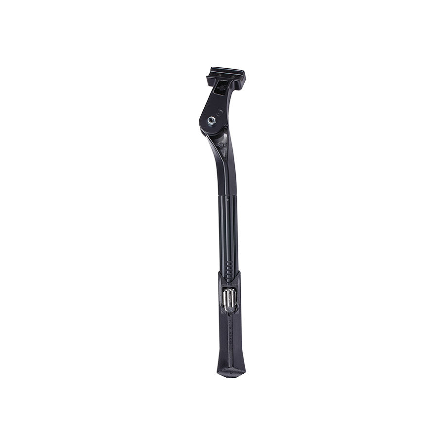 BBB Cycling BKS-06 ConnectKick rear mount kickstand for 26-29 inch bikes, black with 18mm fixed bracket, rear-mounted design.