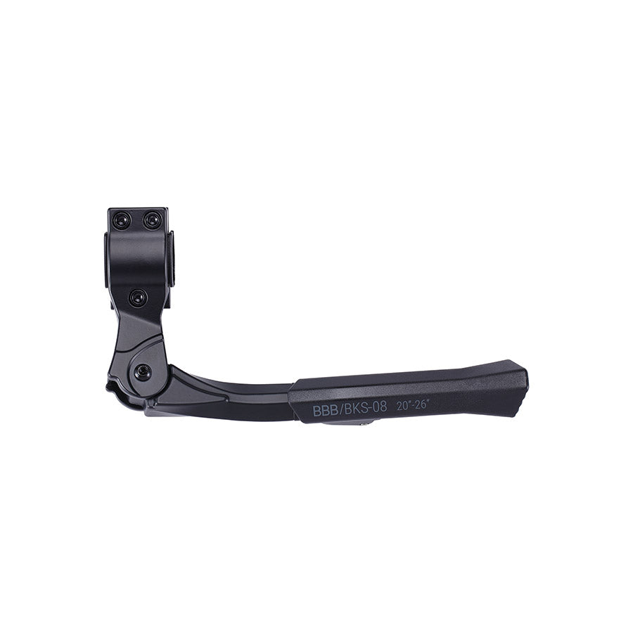 BBB Cycling BKS-08 UniKick rear mount kickstand for bikes, black with clamp mount, fits 26 to 29-inch wheel bikes.