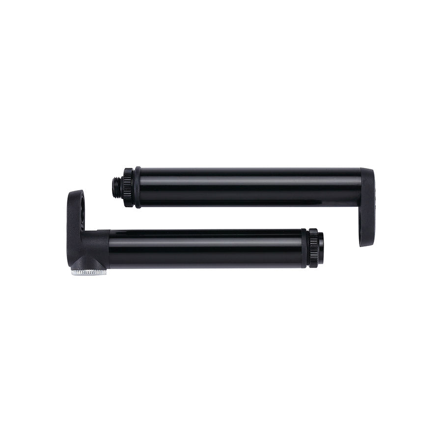 BBB Cycling BMP-102 DoubleShot frame pump with 120mm length, press-fit design, black color, and 116psi capacity, ideal for bike tires.