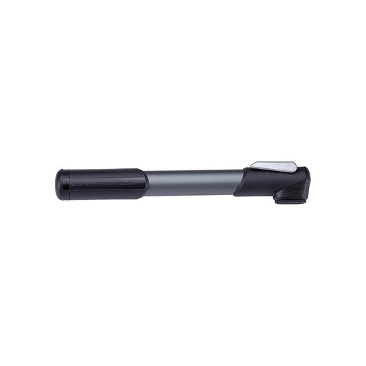 BBB Cycling BMP-55 WindRush frame pump with dual-valve head, 250mm length, 100psi capacity, grey color.