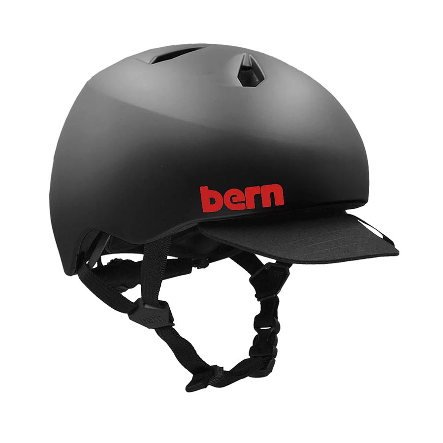 Bern Nino DVRT youth helmet in matte black with racing stripe, size small (51.5-54.5cm), outdoor sports protective gear
